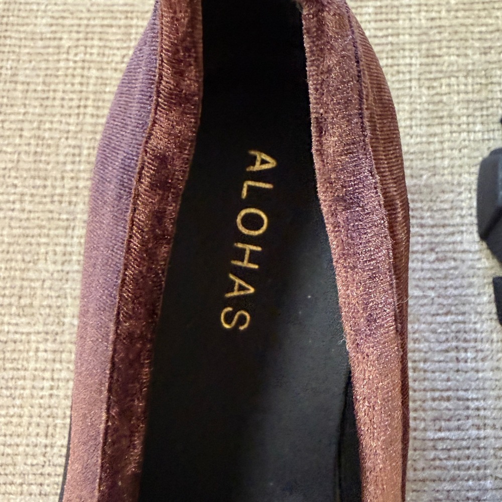 Alohas Velvet Platform Lug Sole Loafers Womens Size 8 Preppy Goth - Picture 3 of 11